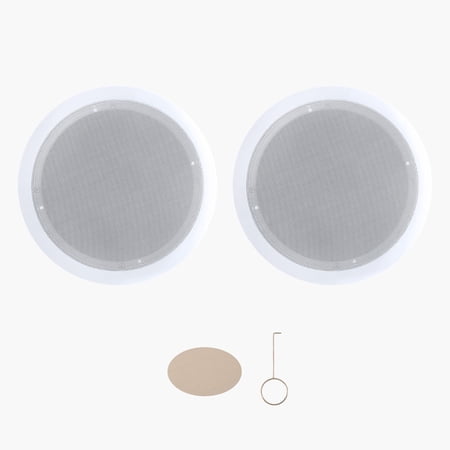 KFFKFF 8" In-Ceiling and In-Wall Speaker System, 150W Peak Power, Hi-Fi Audio, 2-Way Flush Mount Design, Suitable for Humid Environments, Ideal for Home Theater, Living Room,or Covered Patio,Set of 2