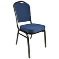 thumbnail image 3 of Banquet Chair - Crown | Navy Blue Fabric with Gold Dots on Gold Vein Frame, 2 Chair Bundle by Chivari, 3 of 7