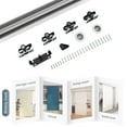 thumbnail image 6 of JUBEST Bypass Sliding Door Hardware 60", Aluminum Bypass Wardrobe Closet Door Hardware Set with Finger Pull Included, Smoothly and Quietly, for 2 Door System, Easy to Install, 6 of 7
