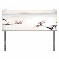 thumbnail image 3 of East Headboard, Japanese Nature Landscape National Sakura Flower over Himalayas and Flying Gulls, Upholstered Decorative Metal Bed Headboard with Memory Foam, Full Size, Beige Red Black, by Ambesonne, 3 of 4