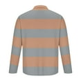thumbnail image 3 of Fnnxeal Mens Polo Shirts Casual Long Sleeve Collared Fall Winter Button Striped Orange Polo Shirts for Men Size M, 3 of 5
