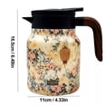 thumbnail image 2 of HLONK Tea   1000ML Vintage Floral Pattern Stainless Steel Insulated Teapot  Built-In Infuser  Wooden Handle, 2 of 7