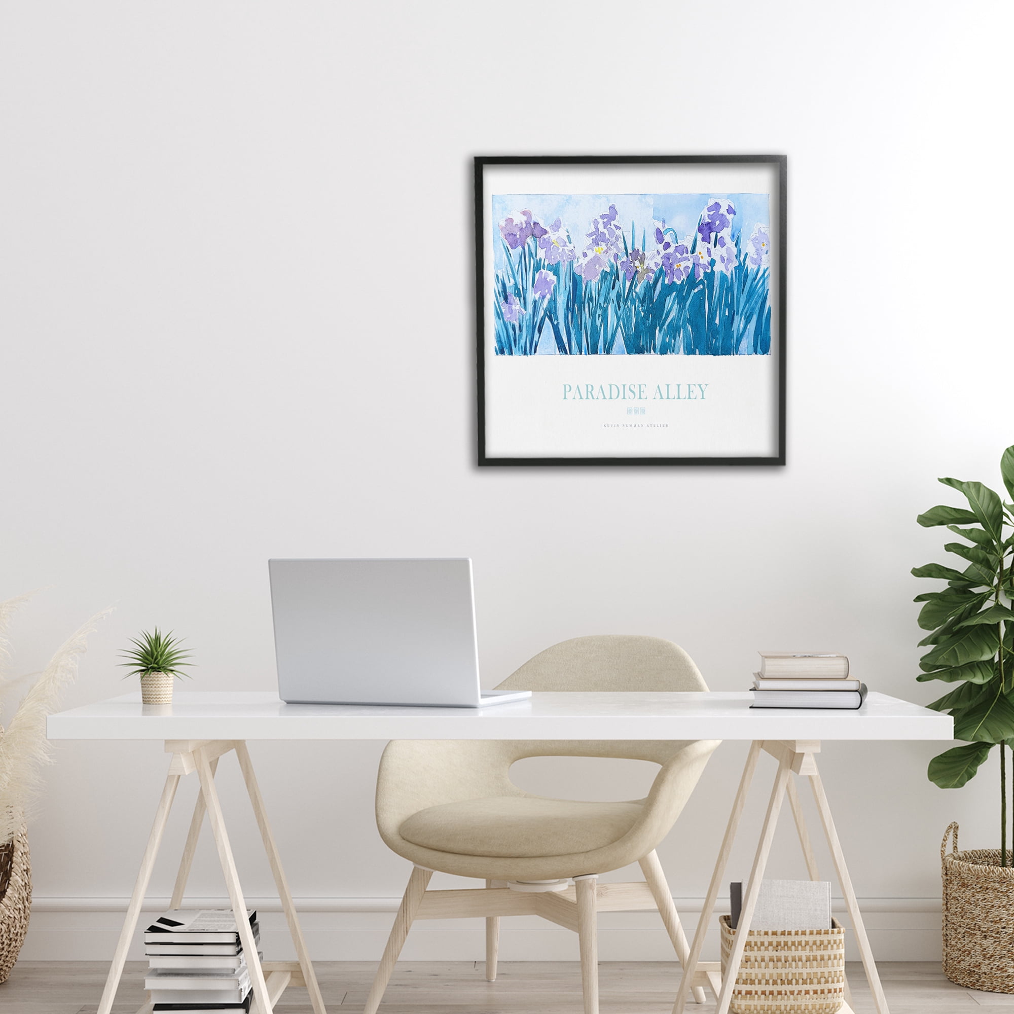 Stupell Industries Paradise Alley Purple Irises Black Framed Giclee Art, design by Jadei Graphics