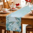 thumbnail image 5 of Coastal Turtle Table Runner 70 Inches, Nautical Eucalyptus Leaves Coral Seaweed Bed Runner Dresser Scarves Tabletop for Indoor Outdoor Parties/Ceremony/Banquet, 13" x 70", 5 of 9