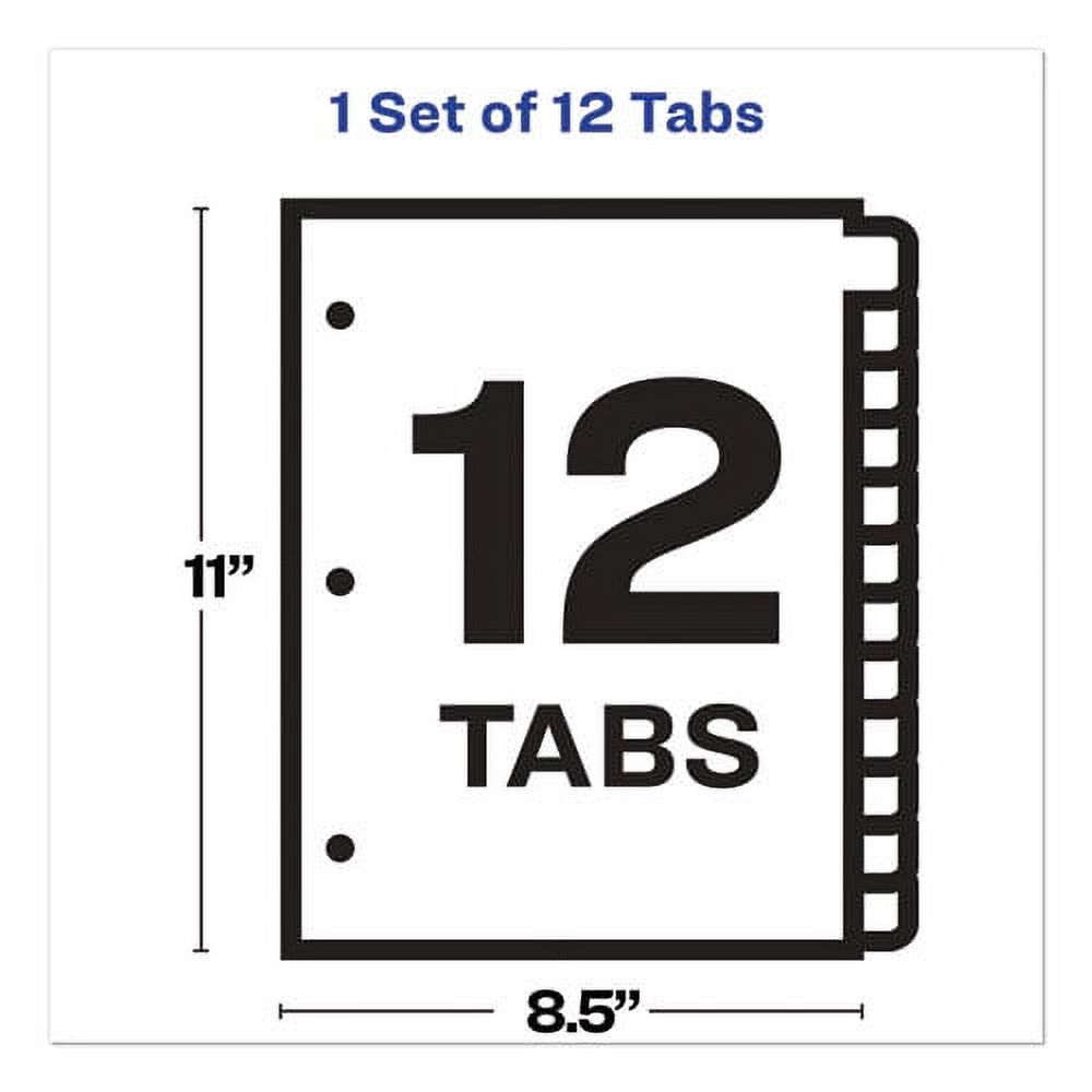 Print And Apply Index Maker Clear Label Dividers, 12 White Tabs, Letter | Bundle of 2 Sets
