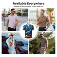 thumbnail image 3 of Kdxio Whimsical Underwater Fantasy Print Men's Short Sleeve Polo Shirt,Midweight Men's Shirt-Large, 3 of 5