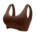 thumbnail image 2 of Amidoa Lace Bras for Women Wireless Seamless Brown Push-up Bralette Women's Lingerie L, 2 of 5
