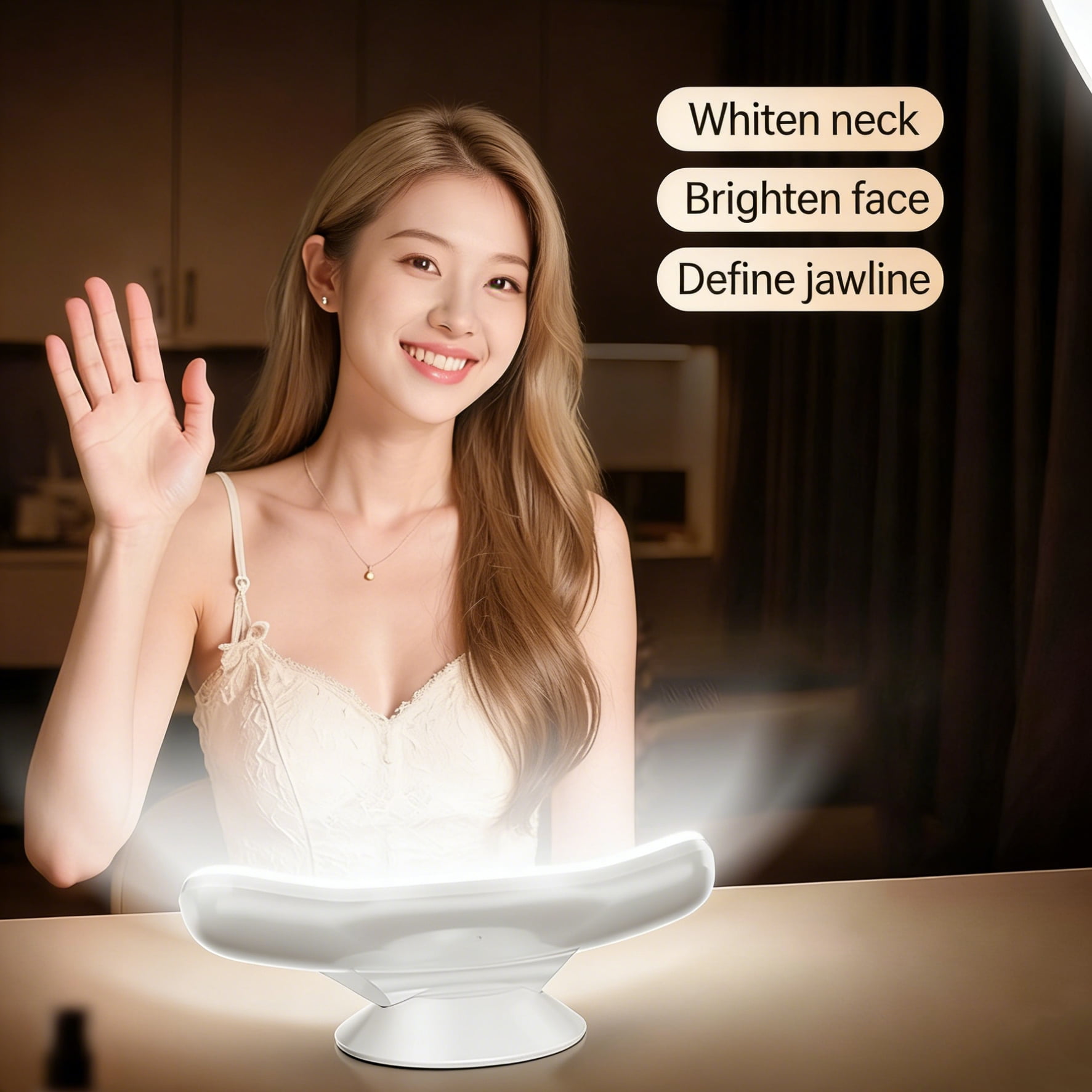 LED Fill Light for Live Streaming, Dimmable Soft Lighting, Three-Color Portable Selfie Light with Magnetic Attraction, Chin Fill Light for Studio Photography, Video Recording, 2700K-6500K CRI95+