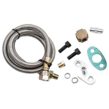 Universal Turbo Oil Feed & Return Line Kit - 1/8 NPT To 4AN For T3, T4, T04E & More Turbochargers