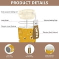 thumbnail image 3 of 500ml Stainless Steel Coffee Mug with Portable Beige Strap Vacuum Insulated Ceramic Coated Coffee Tumbler Honey Jars and Bees Pattern, 3 of 8