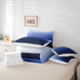 thumbnail image 5 of Blue Ombre Bed in a Bag 7 Pcs,Ocean Sea Bedding Set Full Size,Blue White Gradient Down Comforter,Watercolor Fitted Sheet,Soft Warm Lightweight,Modern Abstract Art Room Decor Duvet Set, 5 of 5