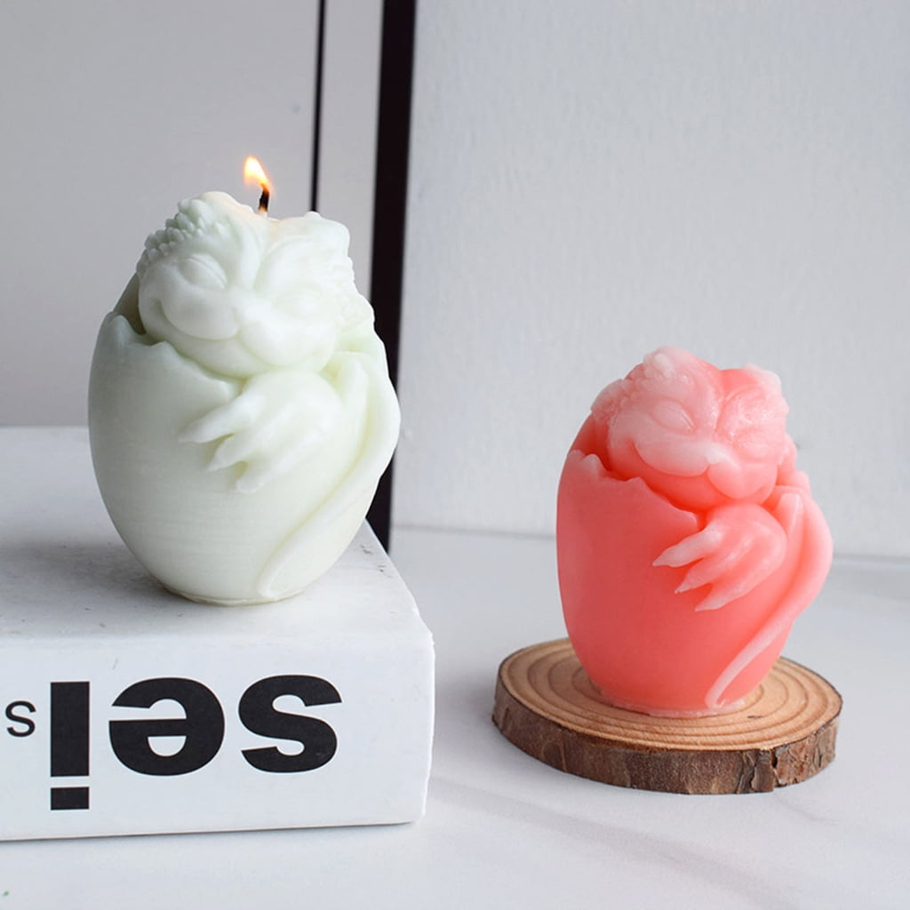 Geemin Easter Dragon Kitten Egg Epoxy Resin Silicone Mold Candle Making Polymer Mould