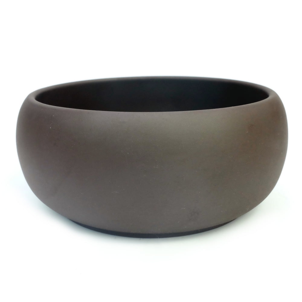 K-Cliffs 6.7" Round Ceramic Planter/Pot with Matte Finish (Brown)