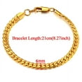 thumbnail image 4 of Punk Flat Snake Link Chain Set Male 14K Yellow Gold Necklace Bracelet Set For Men Vintage Jewelry Sets, 4 of 8