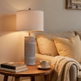 thumbnail image 4 of Oneach 25.5" Farmhouse Table Lamp Set of 2 for Bedroom Living Room Bedside Nightstand Lamps Resin Retro, 4 of 8