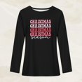 thumbnail image 5 of UPPADA Womens Christmas Shirts Long Sleeve Crew Neck Pullover Tops Funny Cute Xmas Letter Printed Tree Graphic Tee Winter Family Xmas Tops cute xmas gifts Black,L, 5 of 5