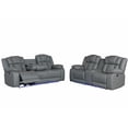 thumbnail image 3 of JERFIT Power Reclining Loveseat Sofa with Storage Console, Cup Holders, LED Lights and USB Charger for Living Room, Gray Fabric, 3 of 6