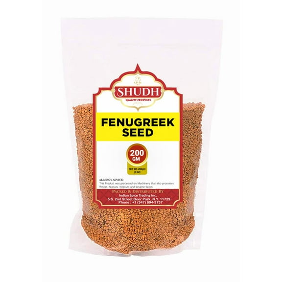 Fenugreek (Methi) Seed 200 GM | 7 oz | Methi Seeds Whole | Trigonella foenum graecum ~ All Natural | Vegan | Gluten Friendly | Non-GMO | Indian Origin, used in cooking & Ayurvedic spice