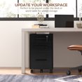 thumbnail image 4 of HOMCOM 3 Drawer File Cabinet with Hanging Bars for Letter A4 Size, Black, 4 of 10