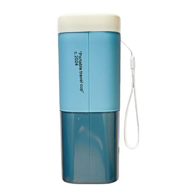 Portacepillos de dientes, vaso para enjuague bucal con tapa, vaso de lavado moderno y reutilizable Azul