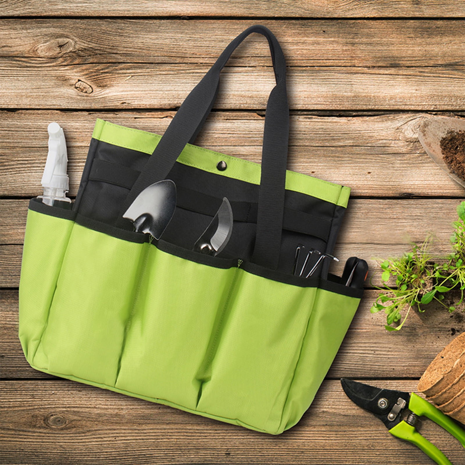 Multipocket Garden Tote Storage Bag Oxford Cloth Garden Tool With Shoulder Strap for Gardening Work