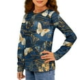 thumbnail image 4 of DISNIMO Vintage Butterfly T-Shirts for Girls Long Sleeve Shirts Size 11-12 Girls Shirts Fall T Shirts Long Sleeve for Kids Girl Clothes Soft Girl Clothing Teen Girls Shirts Casual Crewneck Tshirt, 4 of 7