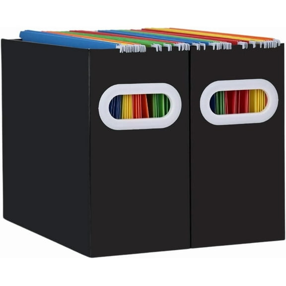 6-Pack Collapsible Hanging File Folder Box Letter Size Storage Organizer Black