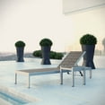 thumbnail image 2 of Modern Contemporary Urban Design Outdoor Patio Balcony Chaise Lounge Chair and Side Table set, Grey Gray, Aluminum, 2 of 6