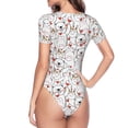 thumbnail image 3 of Uemuo Cat Bear Rabbit Pattern Women's One Piece Short Sleeve Swimsuit Rash Guard Surfing Modest Quick-drying Swimsuit Beach Essentials-XX-Large, 3 of 9