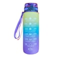 thumbnail image 1 of 1000ml Sports Water Bottle Time Marker Outdoor Portable Cups (Purple Lid), 1 of 3