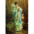 thumbnail image 3 of Reproducciones de pinturas de Hans Zatzka, estética renacentista, impresiones, póster, dama noble en el jardín, pintura en lienzo, arte de pared, cuadros, 3 of 5