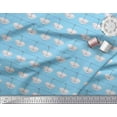 thumbnail image 3 of Soimoi Blue Rayon Crepe Fabric Rope & Umbrella Fashion Print Fabric by the Yard 46 Inch Wide, 3 of 3