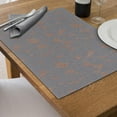 thumbnail image 3 of Set De Table Imprimé En Poly-Lin Leave Gris - Lot De 12, 3 of 3