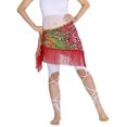 thumbnail image 5 of Ladies Belly Dance Fringe Hip Skirt Waist Belt Hip Scarf Wrap Dancewear Red, 5 of 8