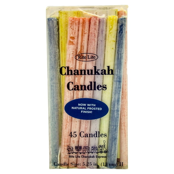 Premium Chanukah Candles - 45 Hanukkah Colorful Candles for Menorah (Soft Natural Frosted Finish)