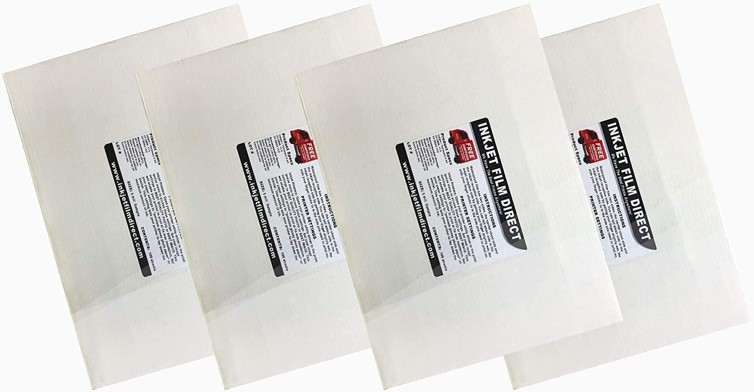 200 Sheets WaterProof Inkjet Silk Screen Printing Film 8.5" x 11" 