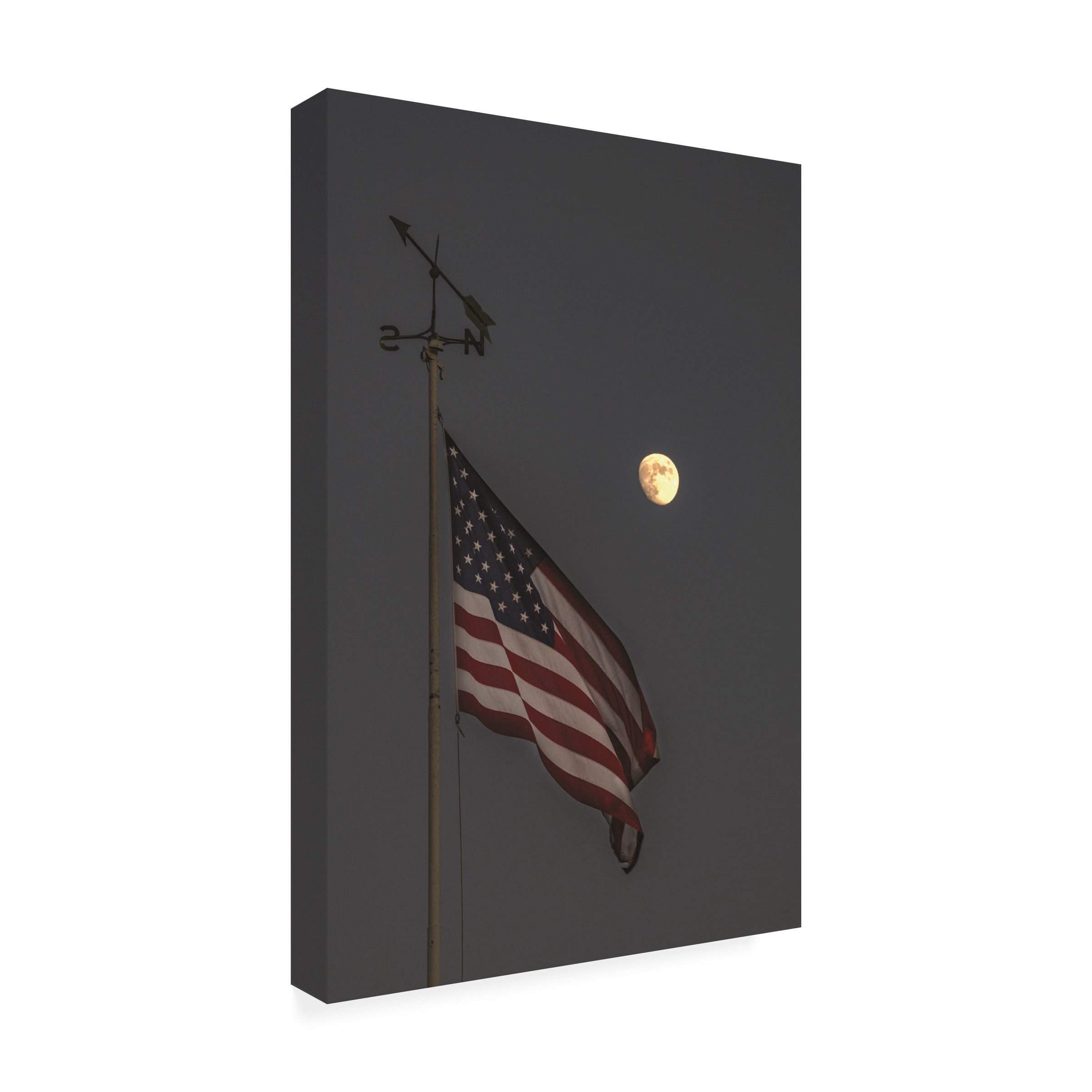 Kurt Shaffer Photographs 'American Flag In The Moonlight' Canvas Art