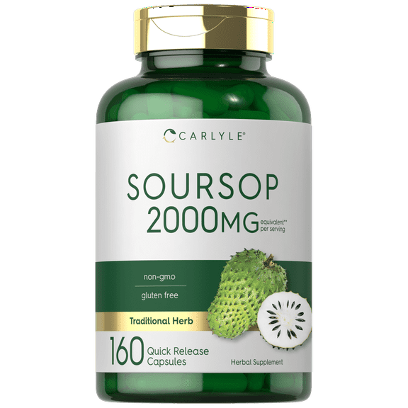 Soursop Leaves | 2000mg | 160 Capsules for Men and Women | by Carlyle
