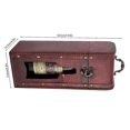thumbnail image 2 of Coffret de rangement vintage pour vin rouge, coffret cadeau portable en bois avec poignée, 2 of 4