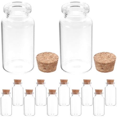 MLINS  12 Pcs Juice Bottles with Lids Wishing Mini Glass
