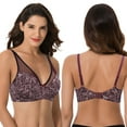 thumbnail image 6 of Curve Muse Plus Size Minimizer Underwire Bra with Floral and leopard Print-2pack (Size:46C), 6 of 7