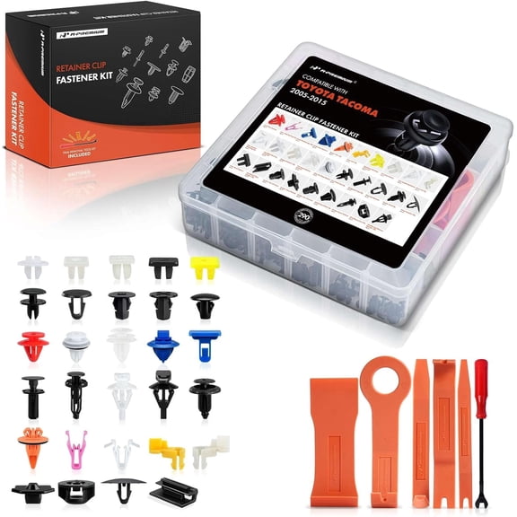 A-Premium 290PCS 29 Sizes Car Body Clips Kit [w/Fastener Removal] Compatible with Toyota Tacoma 2005-2015, for Bumper Fender Door Panel Weatherstrip Hood Headlight Push Pin Rivet Retainer and More