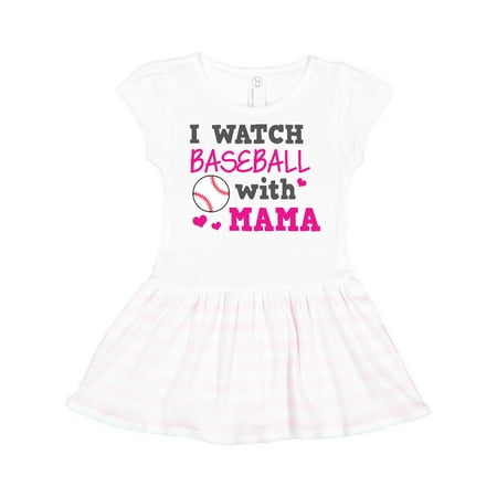 

Inktastic I Watch Baseball with My Mama Gift Toddler Girl Dress
