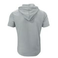 thumbnail image 5 of Fanxing Mens Short Sleeve Hoodie Sweatshirts Drawstring Hooded Pullover Sports Tops Gray,XL, 5 of 8