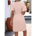 thumbnail image 5 of Elegant Polyester Women'S Summer Dress: Short Sleeved, V-Neck, Casual A-Line Mid Skirt S, 5 of 8