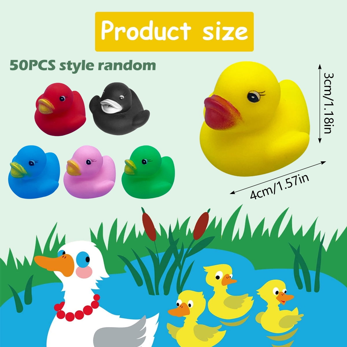 Tcwhniev 100 Pcs Rubber Ducks,Assorted Ducks Toy for Kids, Sensory Play, Stress Relief, Baby Bath Toy Rubber Duck for Shower Birthday Summer Beach Pool Activity Party Favors Gift