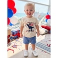 thumbnail image 6 of BemeyourBBs Toddler Baby Boy 4th of July Outfit Baby Boys Patriot Independent Day Summer Clothes Dinosaur American Flag Short Sleeve T-shirt and Pockets Shorts 2 Piece Set, 6 of 9