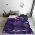 thumbnail image 5 of Cauagu Purple Hippo In Water Pattern Flannel Bed Blankets,Fleece Blanket Comfortable Air Conditioning Blanket for Sofa Bed Travel Couch & Living Room -80"x60", 5 of 8