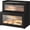 Black, variant on Bread Box for Kitchen Countertop Double Layer Large Corner Bread Box Capacity Bread Storage Bin Farmhouse Breadbox Container Organizer Cabinet Cupboard (Brown)