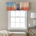 thumbnail image 3 of Sunglasses Hippo Valance Curtain Vintage Funny Hippo Gradient Red Blue Texture Window Valances Rod Pocket Short Curtains Window Treatments for Kitchen Bedroom Bathroom Laundry 56" x 16", 3 of 9